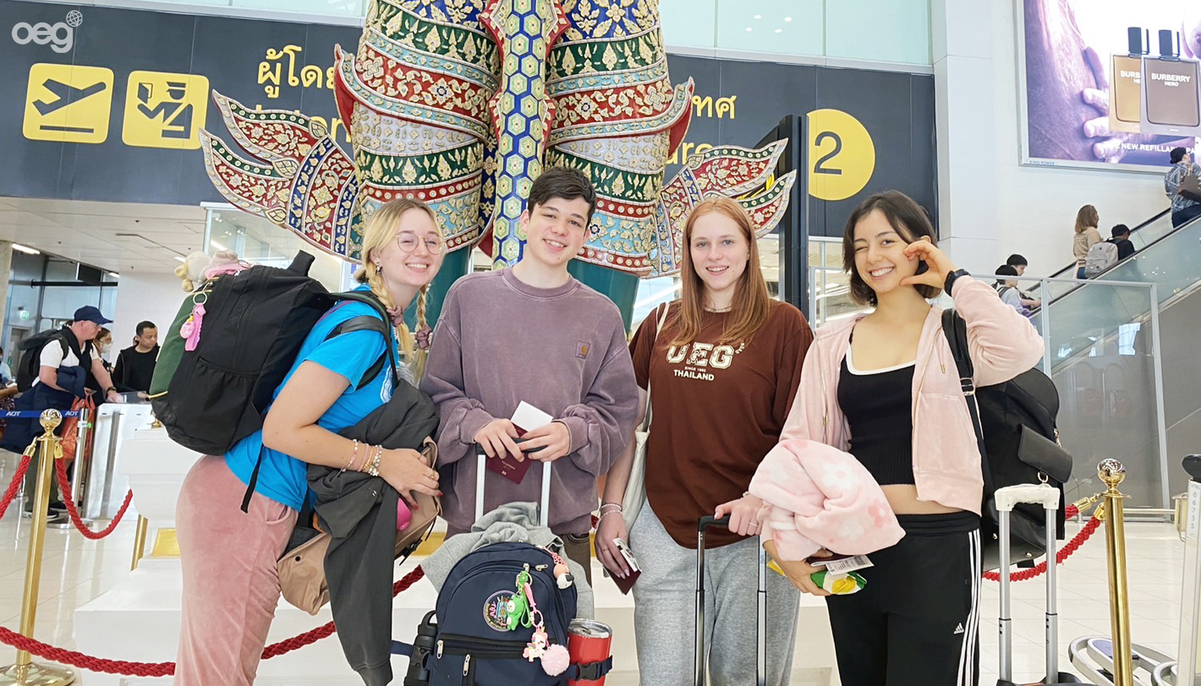 German exchange students at Suvarnabhumi Airport